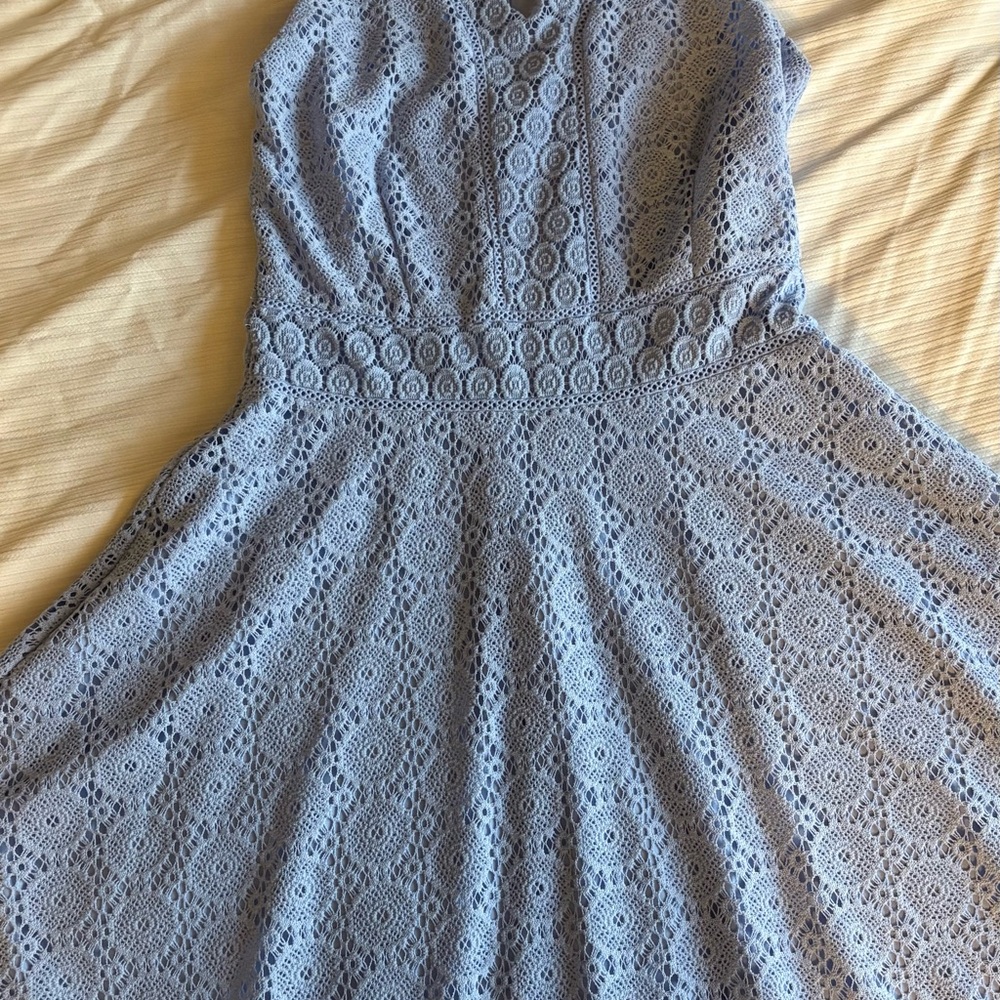 Charter Club Strapless Light Blue Lace Dress